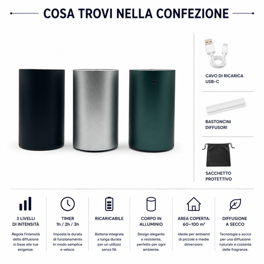 Zenith diffusore a secco Euodia, contenuto della confezione