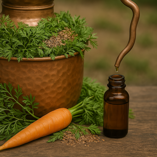 distillazione dei semi e delle parti verdi della carota