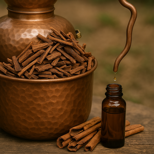 distillazione della corteccia della cannella