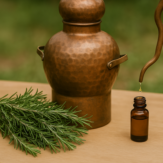 distillazione della pianta di rosmarino