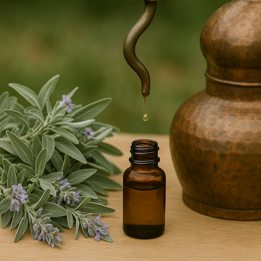 distillazione della pianta di salvia