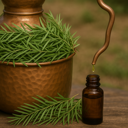 distillazione delle foglie dell'albero del tè