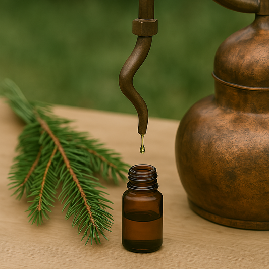 per distillazione dei rametti del larice