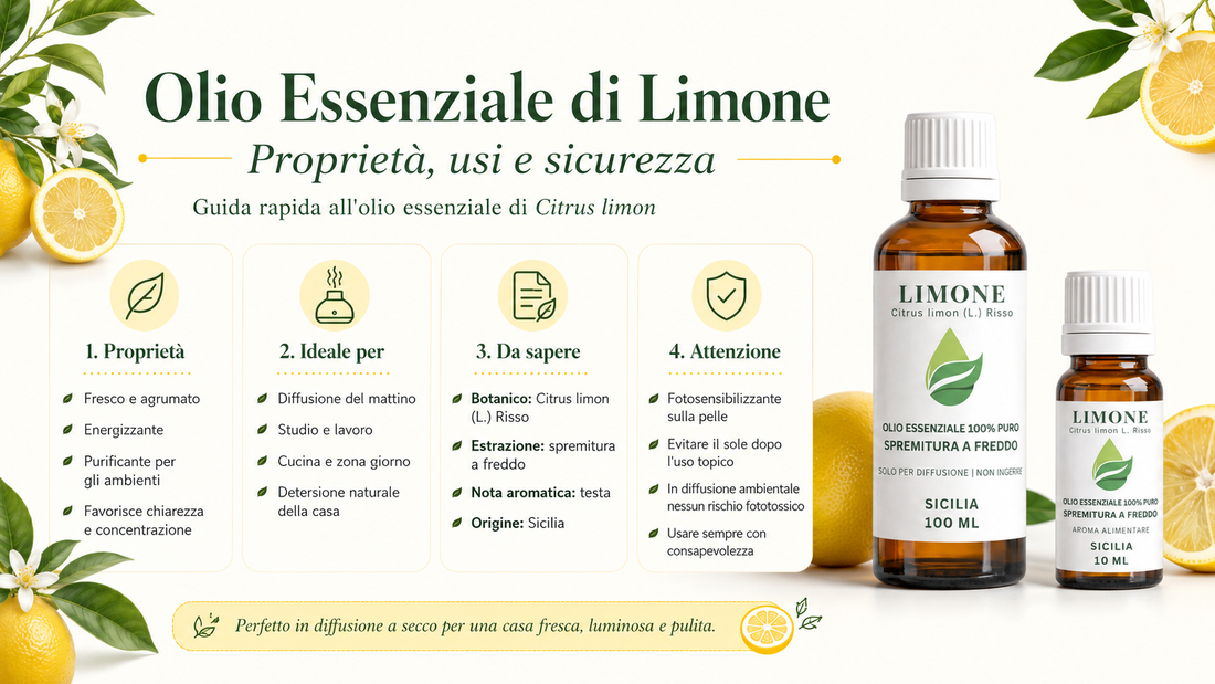 Olio essenziale di limone bio EUODIA — Citrus limon spremuto a freddo