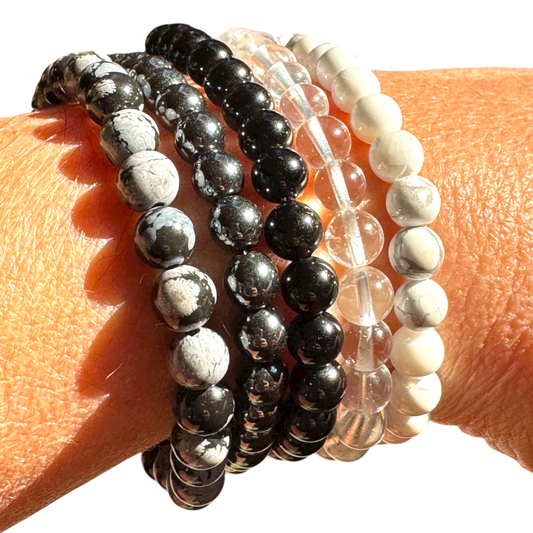 Braccialetti Elastici di Pietre Naturali Tonde