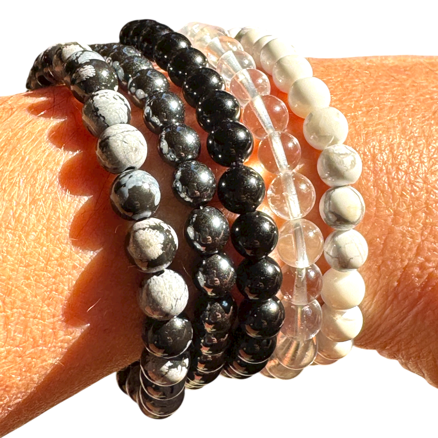 Braccialetti Elastici di Pietre Naturali Tonde