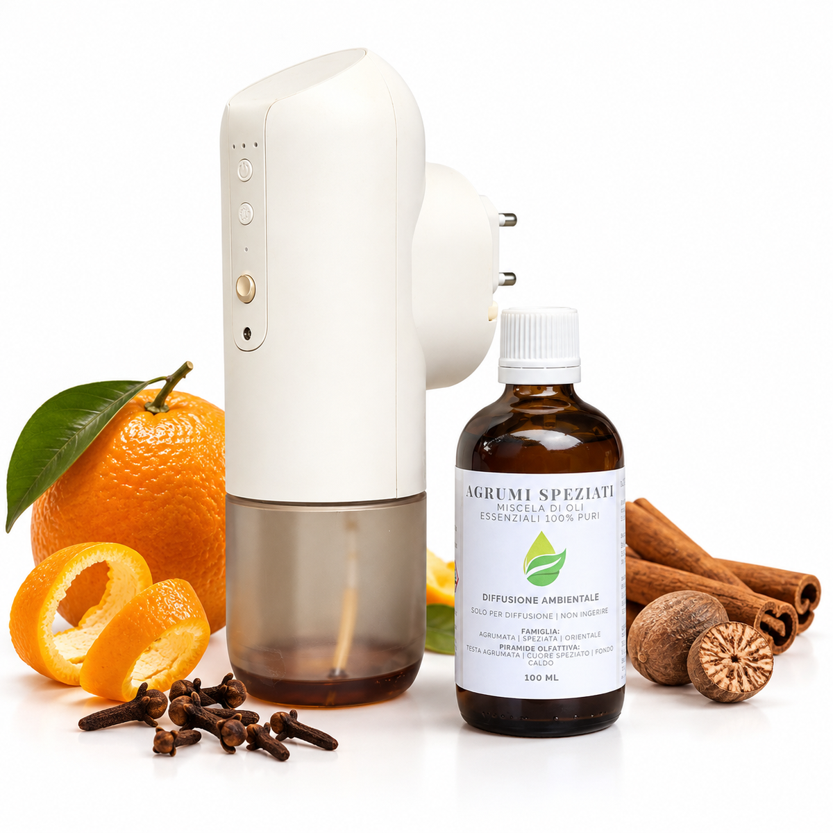 Kit Profumare Halloween con diffusore a secco elettrico ZEFIRO e miscela Agrumi Speziati da 100 ml