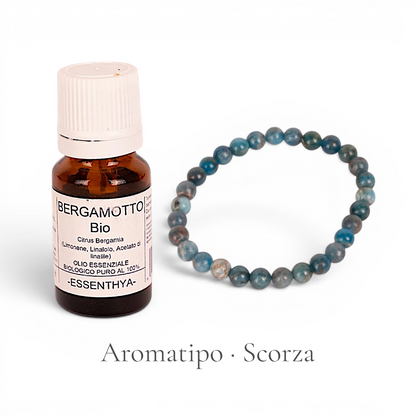 Kit Aromatipo · Olio essenziale + braccialetto in pietra naturale