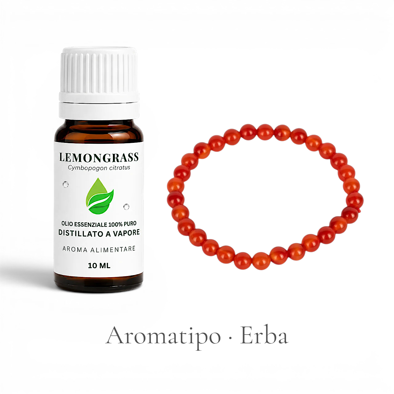 Kit Aromatipo · Olio essenziale + braccialetto in pietra naturale