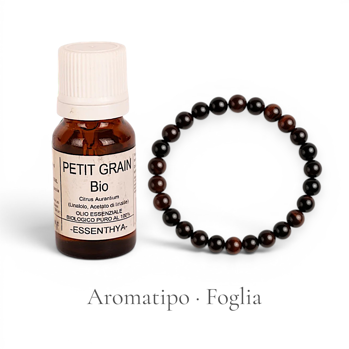 Kit Aromatipo · Olio essenziale + braccialetto in pietra naturale