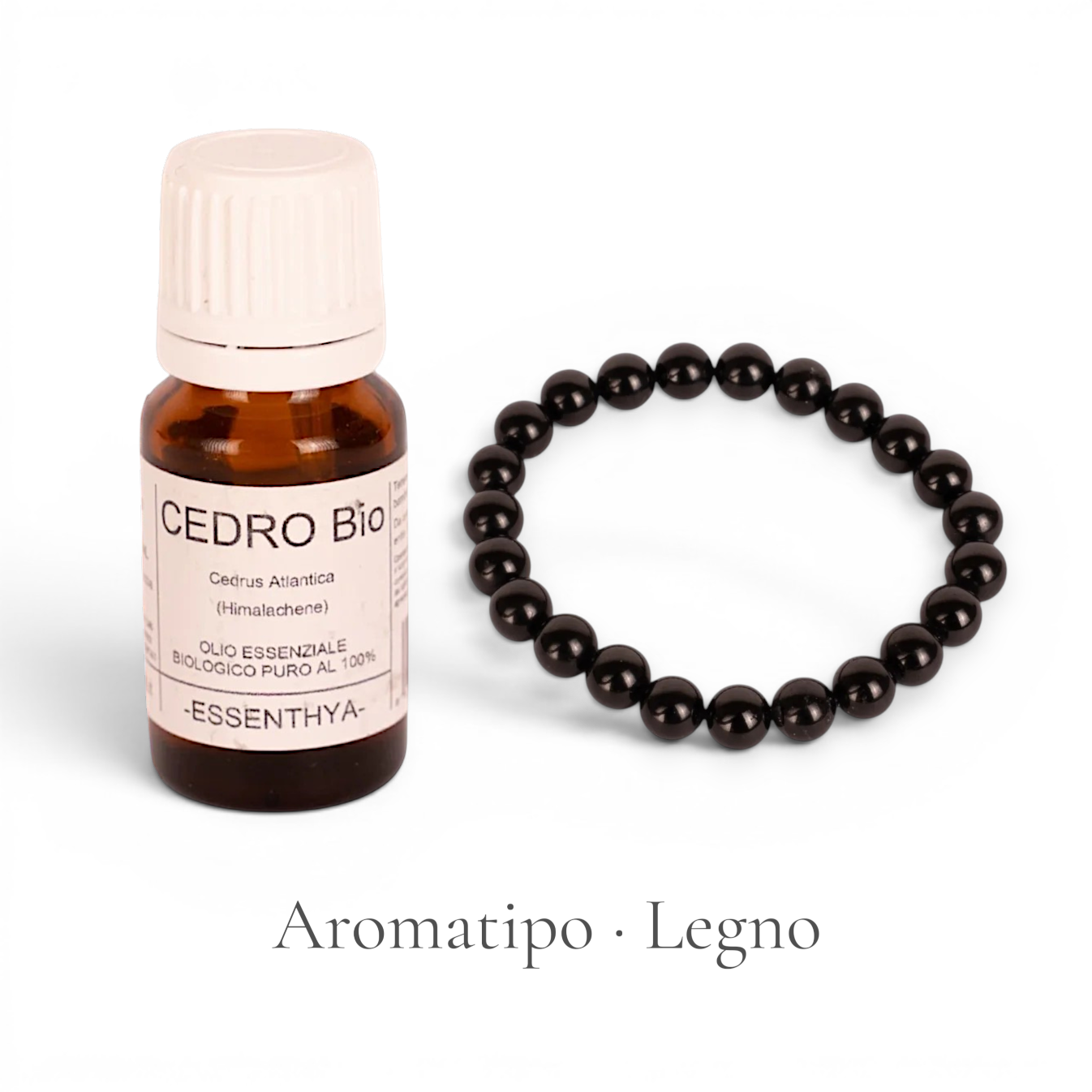 Kit Aromatipo · Olio essenziale + braccialetto in pietra naturale