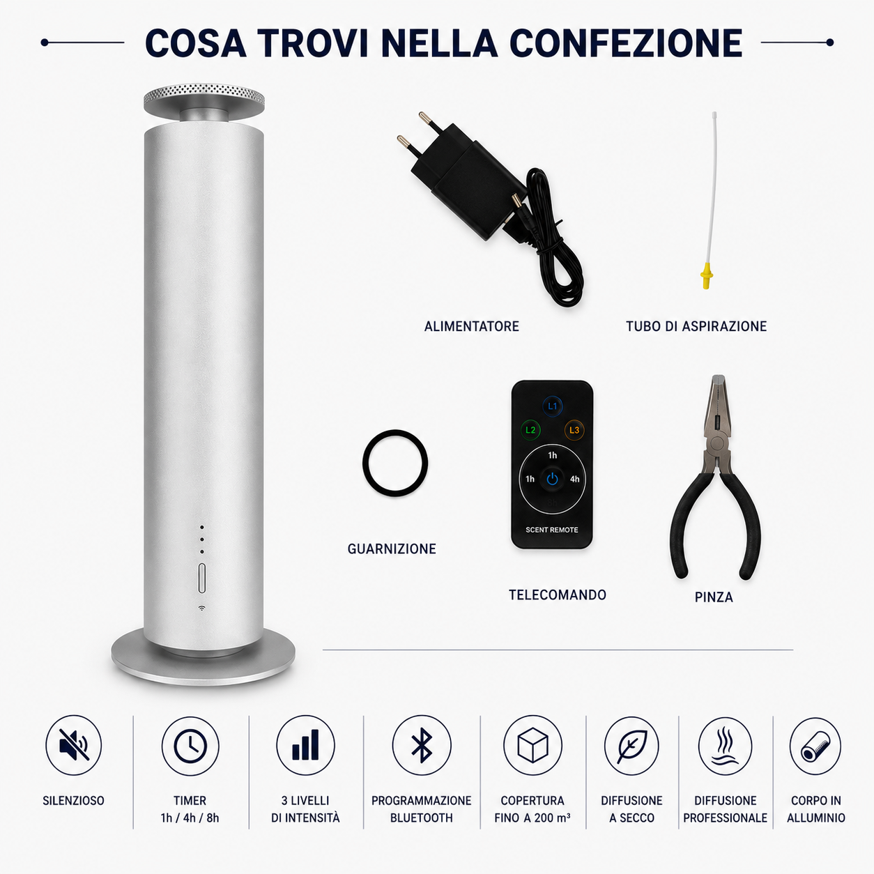 Tauer diffusore a secco professionale Euodia contenuto della confezione 