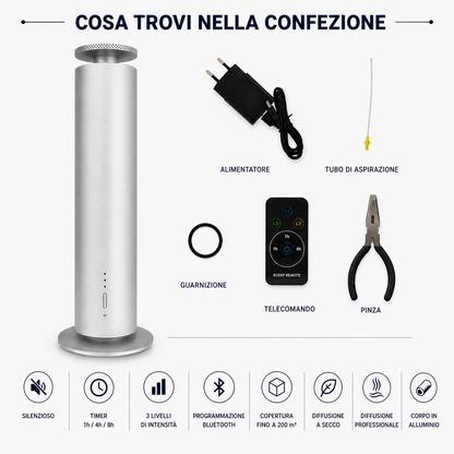 Tauer diffusore a secco professionale Euodia contenuto della confezione 
