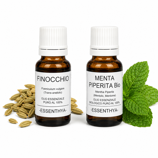 Olio Essenziale di Menta Piperita e Finocchio: Kit Digestione di Euodia