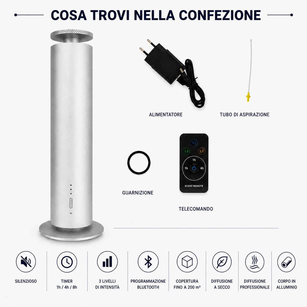 TAUER - Professional Dry Diffuser (120 ml bottles) with Bluetooth App