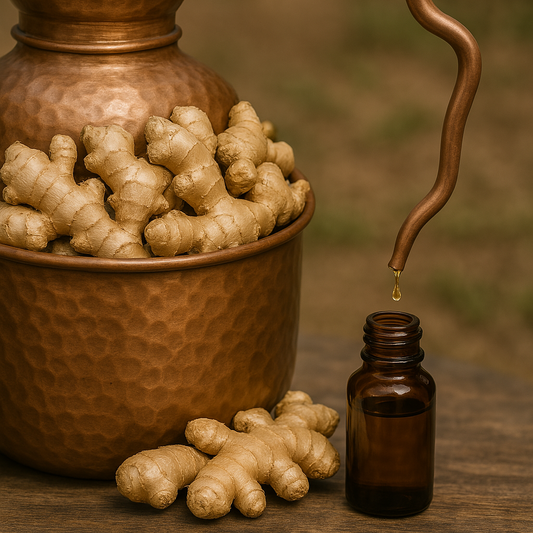 Estrazione in corrente di vapore dell'Olio essenziale Zenzero Bio