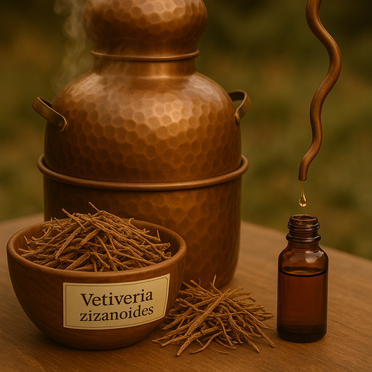 Estrazione in corrente di vapore delle radice di Vetiver