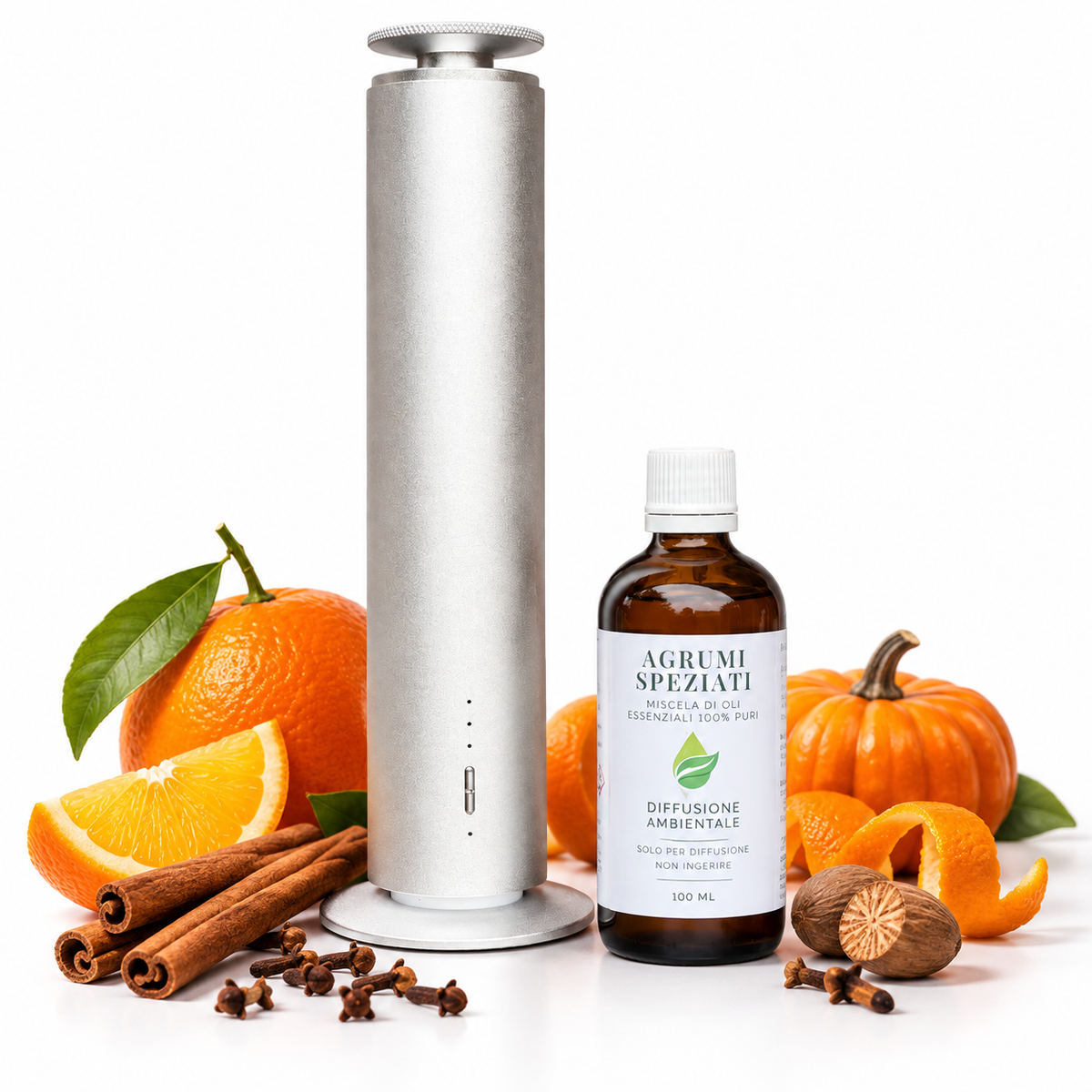 Kit Profumare Halloween con diffusore a secco professionale TAUER per grandi ambienti e miscela Agrumi Speziati da 100 ml