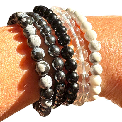 Braccialetti Elastici di Pietre Naturali Tonde