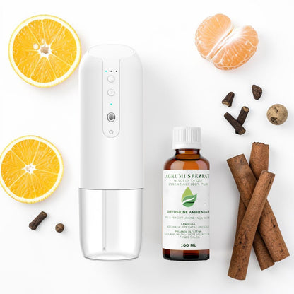 Kit Profumare casa con miscela Agrumi speziati da 100 ml e Zefiro diffusore a secco