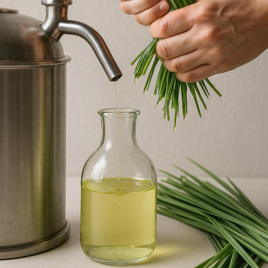 distillazione dell’erba di lemongrass