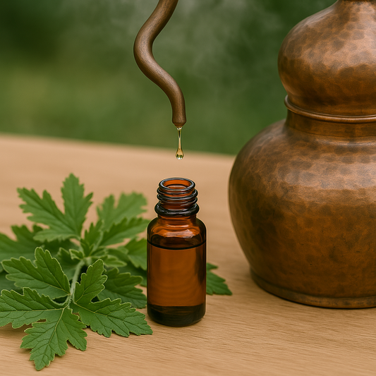 distillazione delle foglie del geranio