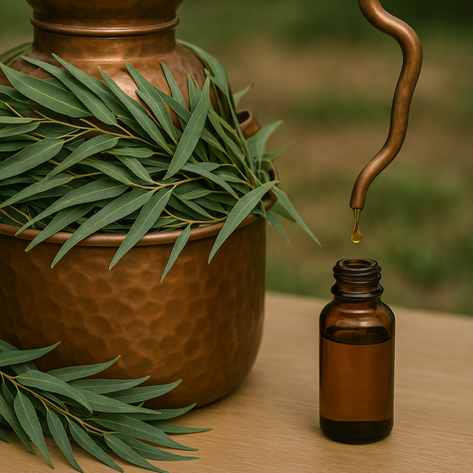 distillazione delle foglie e dei rametti di eucalipto citriodora