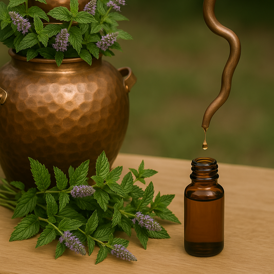 distillazione delle sommità della menta