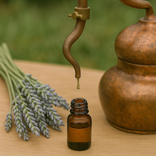 distillazione delle spighe e degli steli della lavanda spica