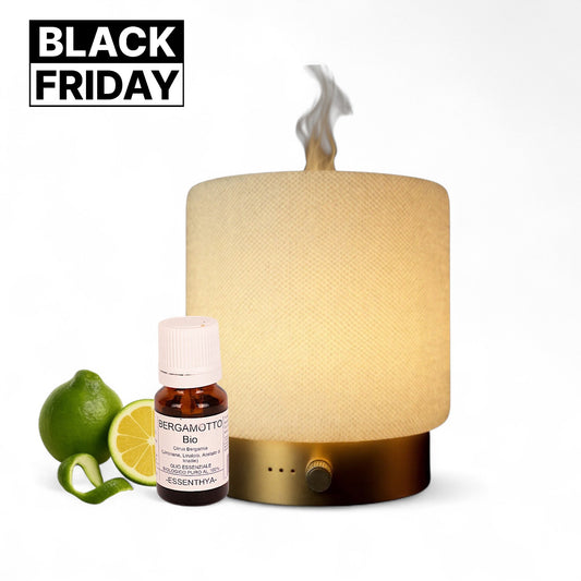 Golden Elegance — Diffusore a ultrasuoni ad acqua per oli essenziali (salotto).