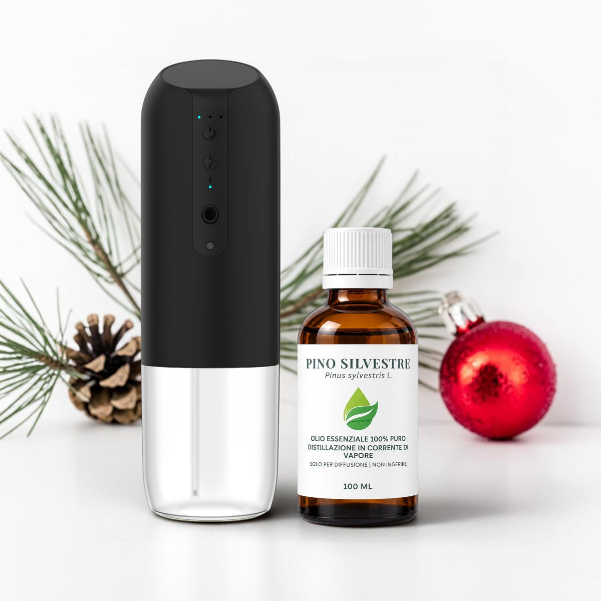 Kit Profumare il Natale EUODIA: diffusori a secco AURA, ZENITH, ZEFIRO e TAUER con olio essenziale di Pino Silvestre